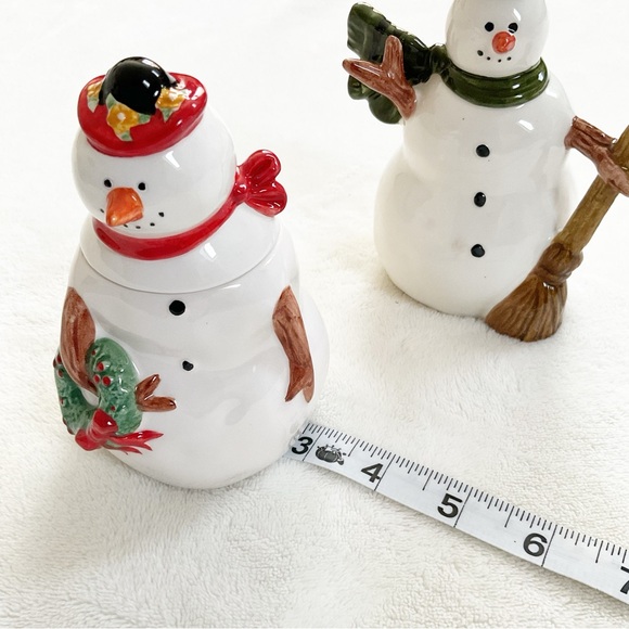 Oneida Snow Family Warren Kimble Snowman Sugar & Creamer Set Hand Painted 2004 - Picture 16 of 16